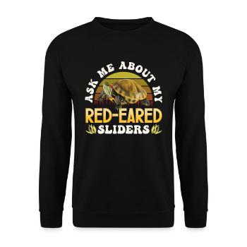 Red-eared turtle lovers - Unisex Sweatshirt - black - Front - Alina (178cm) & Michal (187cm)