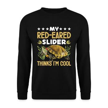 Red-eared turtle lovers - Unisex Sweatshirt - black - Front - Alina (178cm) & Michal (187cm)
