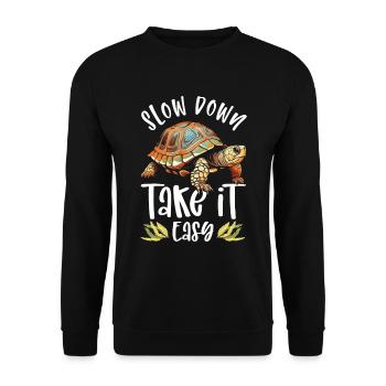 Red-eared turtle lovers - Unisex Sweatshirt - black - Front - Alina (178cm) & Michal (187cm)