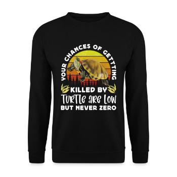 Red-eared turtle lovers - Unisex Sweatshirt - black - Front - Alina (178cm) & Michal (187cm)