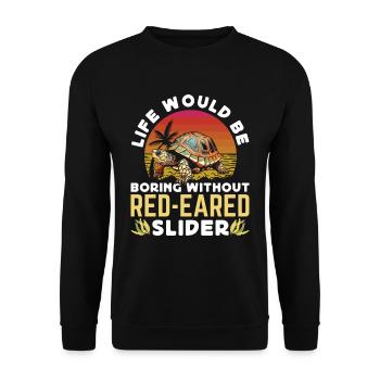 Red-eared turtle lovers - Unisex Sweatshirt - black - Front - Alina (178cm) & Michal (187cm)