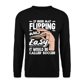 Beer mat turn over game beer - Unisex Sweatshirt - black - Front - Alina (178cm) & Michal (187cm)