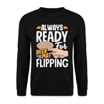 Bierdeckel Umdrehen Spiel Bier - Unisex Pullover - Schwarz - Vorne - Alina (178cm) & Michal (187cm)