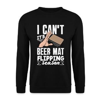 Bierdeckel Umdrehen Spiel Bier - Unisex Pullover - Schwarz - Vorne - Alina (178cm) & Michal (187cm)