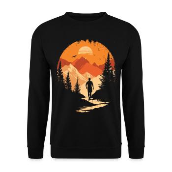 Conception de course pour les coureurs au marathon - Sweat-shirt Unisexe - noir - Devant - Alina (178cm) & Michal (187cm)