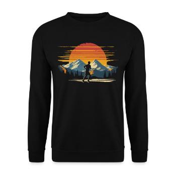 Laufdesign Für Läufer Beim Marathon - Unisex Pullover - Schwarz - Vorne - Alina (178cm) & Michal (187cm)