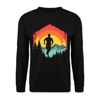 Running design for runners at the marathon - Unisex Sweatshirt - black - Front - Alina (178cm) & Michal (187cm)