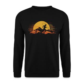 Running design for runners at the marathon - Unisex Sweatshirt - black - Front - Alina (178cm) & Michal (187cm)