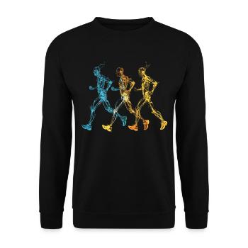 Running design for runners at the marathon - Unisex Sweatshirt - black - Front - Alina (178cm) & Michal (187cm)
