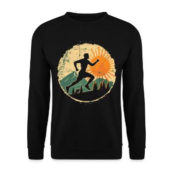 Running design for runners at the marathon - Unisex Sweatshirt - black - Front - Alina (178cm) & Michal (187cm)
