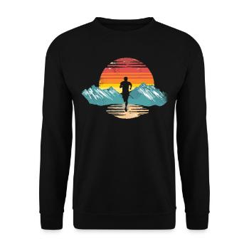 Conception de course pour les coureurs au marathon - Sweat-shirt Unisexe - noir - Devant - Alina (178cm) & Michal (187cm)