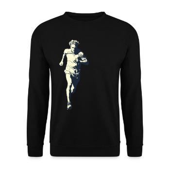 Running design for runners at the marathon - Unisex Sweatshirt - black - Front - Alina (178cm) & Michal (187cm)