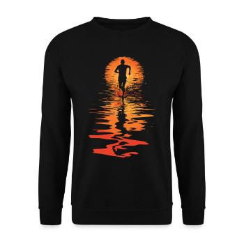 Running design for runners at the marathon - Unisex Sweatshirt - black - Front - Alina (178cm) & Michal (187cm)