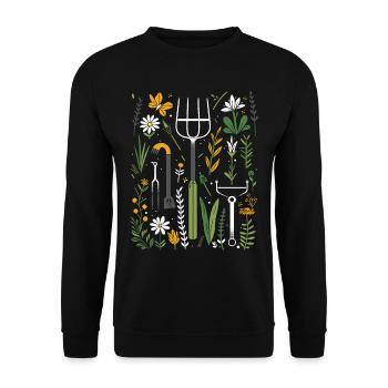 Permakultur Lebensmittel Compost - Unisex Pullover - Schwarz - Vorne - Alina (178cm) & Michal (187cm)