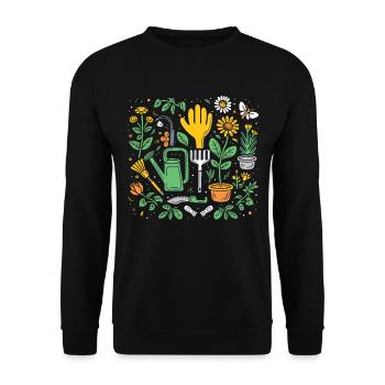 Permakultur Lebensmittel Compost - Unisex Pullover - Schwarz - Vorne - Alina (178cm) & Michal (187cm)