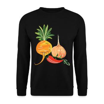 Permakultur Lebensmittel Compost - Unisex Pullover - Schwarz - Vorne - Alina (178cm) & Michal (187cm)