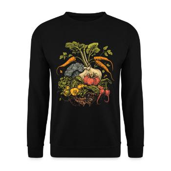 Permakultur Lebensmittel Compost - Unisex Pullover - Schwarz - Vorne - Alina (178cm) & Michal (187cm)