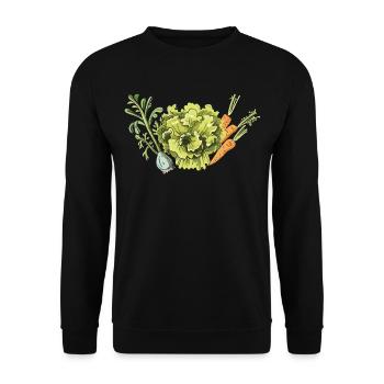 Permakultur Lebensmittel Compost - Unisex Pullover - Schwarz - Vorne - Alina (178cm) & Michal (187cm)