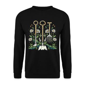 Permakultur Lebensmittel Compost - Unisex Pullover - Schwarz - Vorne - Alina (178cm) & Michal (187cm)
