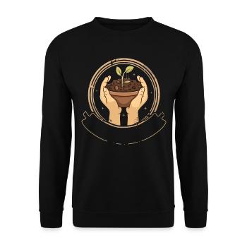 Permakultur Lebensmittel Compost - Unisex Pullover - Schwarz - Vorne - Alina (178cm) & Michal (187cm)