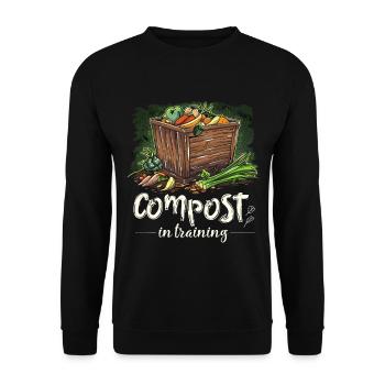 Permakultur Lebensmittel Compost - Unisex Pullover - Schwarz - Vorne - Alina (178cm) & Michal (187cm)