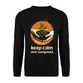 Permakultur Lebensmittel Compost - Unisex Pullover - Schwarz - Vorne - Alina (178cm) & Michal (187cm)