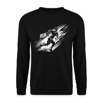 Running design for runners at the marathon - Unisex Sweatshirt - black - Front - Alina (178cm) & Michal (187cm)