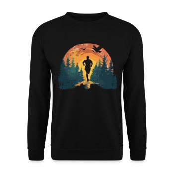 Running design for runners at the marathon - Unisex Sweatshirt - black - Front - Alina (178cm) & Michal (187cm)