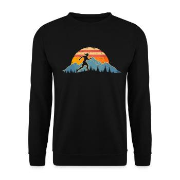 Running design for runners at the marathon - Unisex Sweatshirt - black - Front - Alina (178cm) & Michal (187cm)