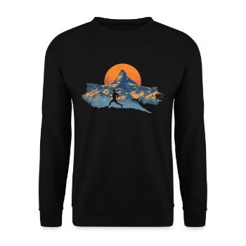 Running design for runners at the marathon - Unisex Sweatshirt - black - Front - Alina (178cm) & Michal (187cm)