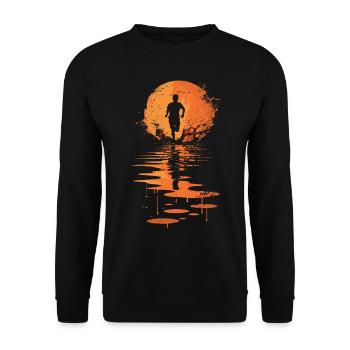 Running design for runners at the marathon - Unisex Sweatshirt - black - Front - Alina (178cm) & Michal (187cm)