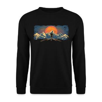 Running design for runners at the marathon - Unisex Sweatshirt - black - Front - Alina (178cm) & Michal (187cm)