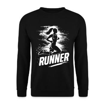 Running design for runners at the marathon - Unisex Sweatshirt - black - Front - Alina (178cm) & Michal (187cm)