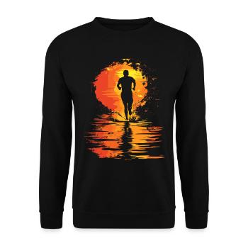 Running design for runners at the marathon - Unisex Sweatshirt - black - Front - Alina (178cm) & Michal (187cm)
