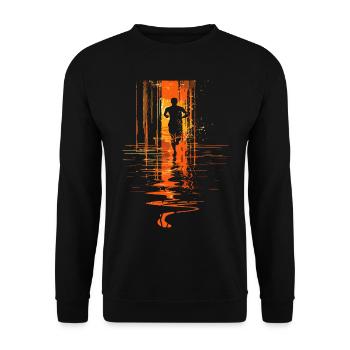 Running design for runners at the marathon - Unisex Sweatshirt - black - Front - Alina (178cm) & Michal (187cm)