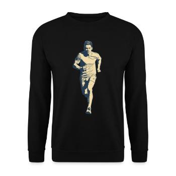 Conception de course pour les coureurs au marathon - Sweat-shirt Unisexe - noir - Devant - Alina (178cm) & Michal (187cm)