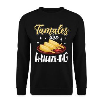 Cuisine mexicaine Tamale - Sweat-shirt Unisexe - noir - Devant - Alina (178cm) & Michal (187cm)