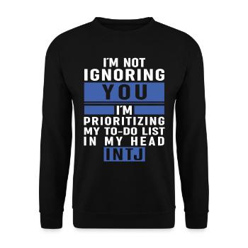 Intj personality: Introverts - Unisex Sweatshirt - black - Front - Alina (178cm) & Michal (187cm)