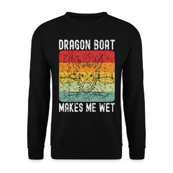 Lustiges Drachenboot-paddel - Unisex Pullover - Schwarz - Vorne - Alina (178cm) & Michal (187cm)