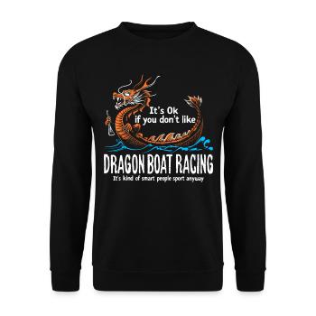 Lustiges Drachenboot-paddel - Unisex Pullover - Schwarz - Vorne - Alina (178cm) & Michal (187cm)