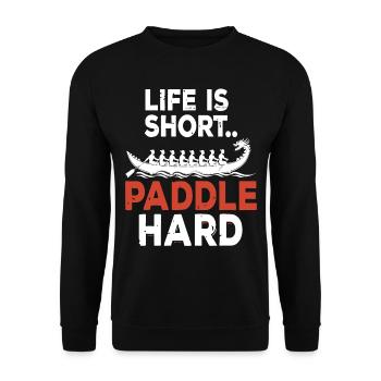 Lustiges Drachenboot-paddel - Unisex Pullover - Schwarz - Vorne - Alina (178cm) & Michal (187cm)