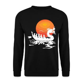 Lustiges Drachenboot-paddel - Unisex Pullover - Schwarz - Vorne - Alina (178cm) & Michal (187cm)