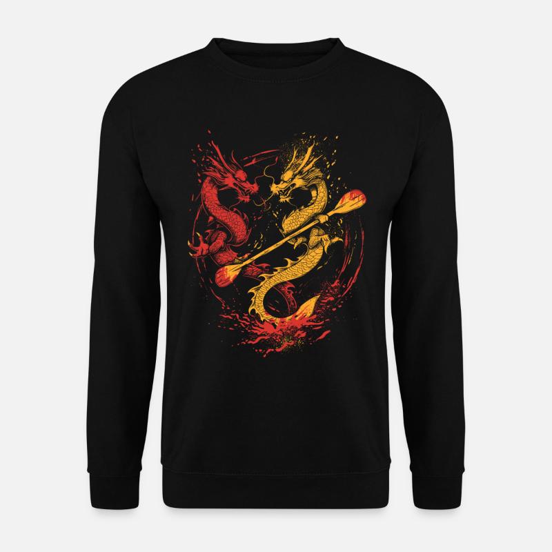 Lustiges Drachenboot-paddel - Unisex Pullover - Schwarz