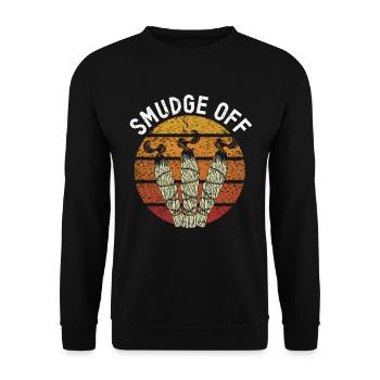 Smudge Sage Feather Spiritual Smudging - Unisex Sweatshirt - black - Front - Alina (178cm) & Michal (187cm)