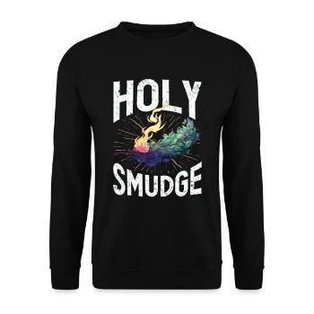Smudge Sage Feather Spiritual Smudging - Unisex Sweatshirt - black - Front - Alina (178cm) & Michal (187cm)