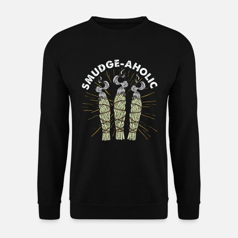 Smudge Sage Feather Spiritual Smudging - Unisex Sweatshirt - black