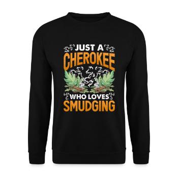 Smudge Sage Feather Spiritual Smudging - Unisex Sweatshirt - black - Front - Alina (178cm) & Michal (187cm)
