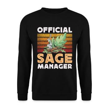 Smudge Sage Feather Spirituelle Smudging - Unisex Pullover - Schwarz - Vorne - Alina (178cm) & Michal (187cm)