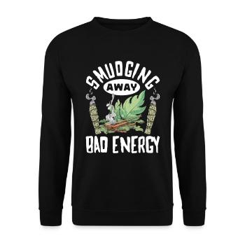 Smudge Sage Feather Spiritual Smudging - Unisex Sweatshirt - black - Front - Alina (178cm) & Michal (187cm)