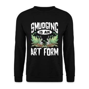 Smudge Sage Feather Spiritual Smudging - Unisex Sweatshirt - black - Front - Alina (178cm) & Michal (187cm)